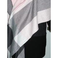 Sukienka tunika KIMONO z dekoltem - srebrny brokat